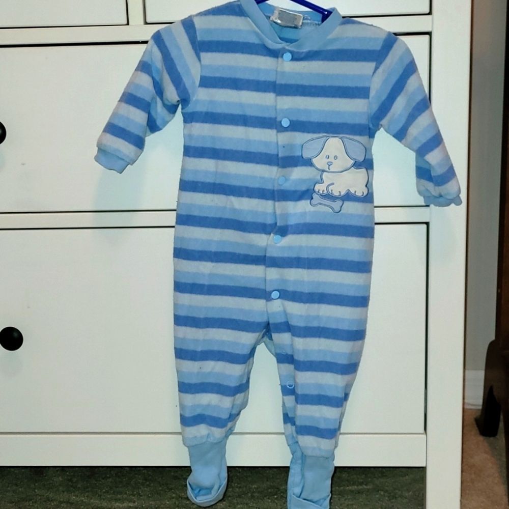 3 for $10! Blue Striped Dog PJ'S w/ Snaps